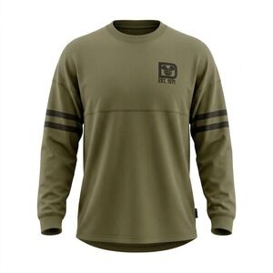 Walt Disney World Spirit Jersey Olive Green Long Sleeve Puff Print Mens Large